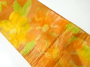 アンティーク　花模様織出し袋帯（材料）